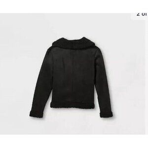 Girls' Sherpa Moto Jacket - art class Black Small (6/6x)Nwt35